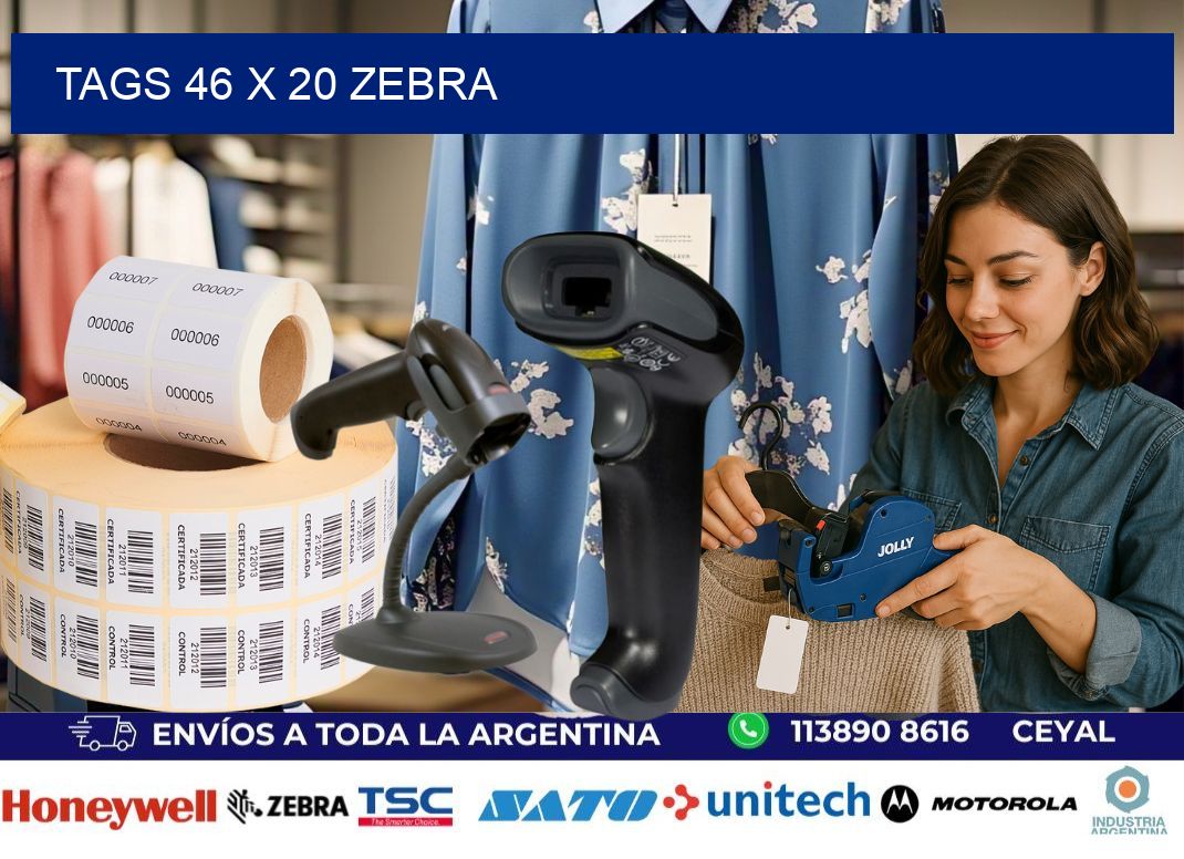 tags 46 x 20 zebra