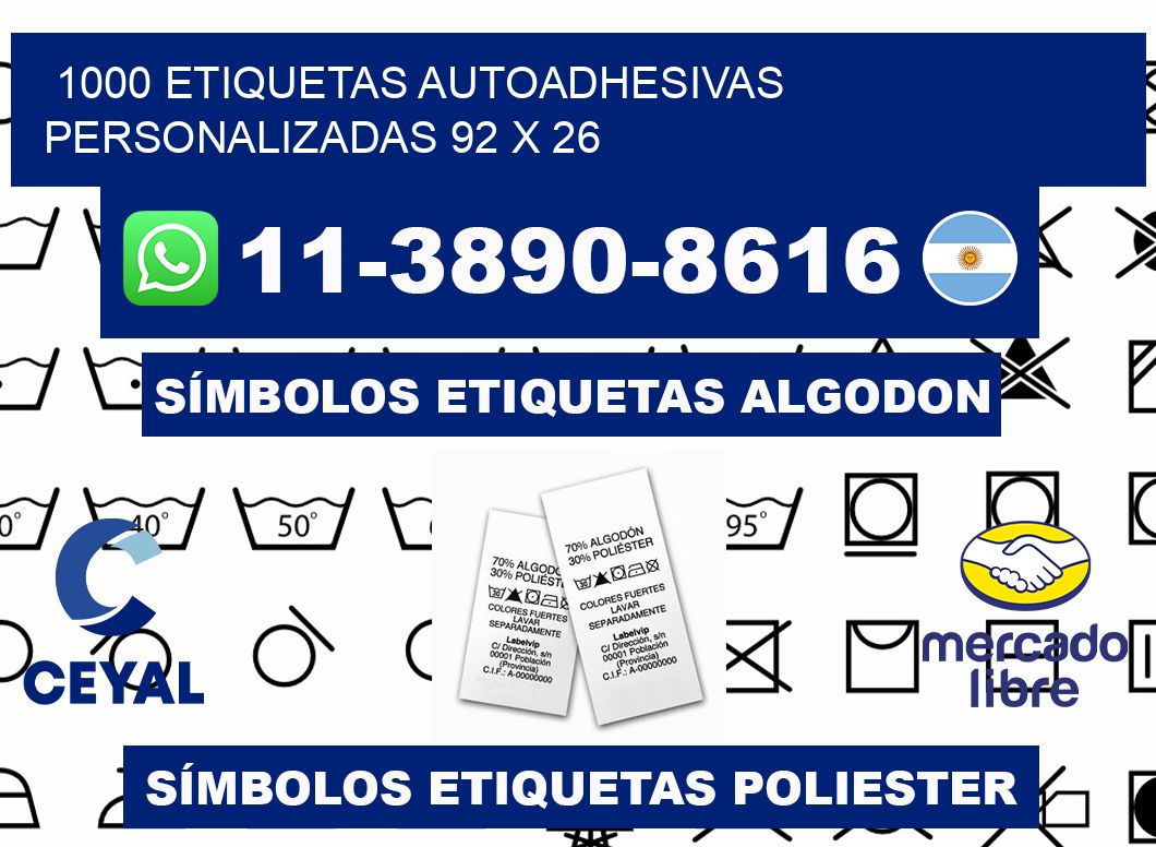 1000 Etiquetas autoadhesivas personalizadas 92 x 26