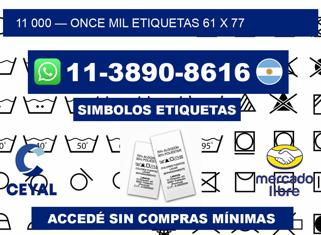 11 000 — once mil etiquetas 61 x 77