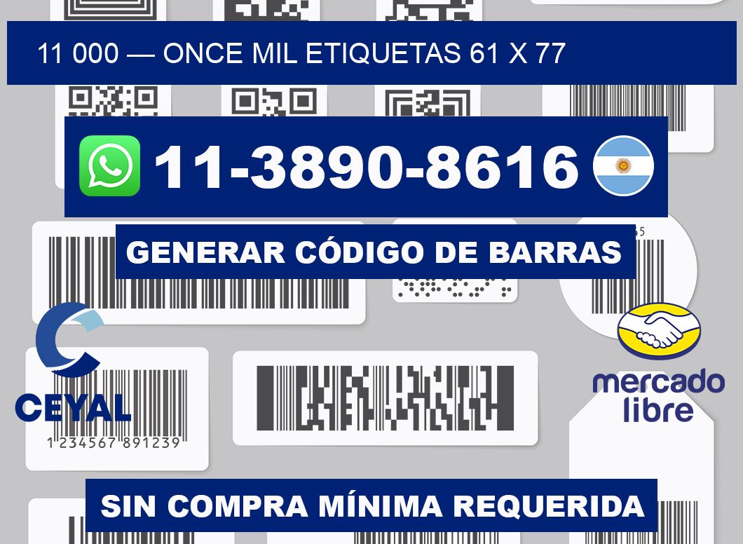 11 000 — once mil etiquetas 61 x 77