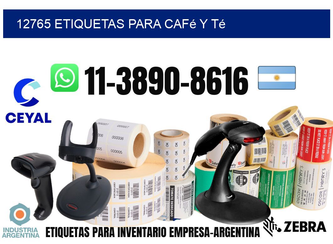 12765 Etiquetas para café y té