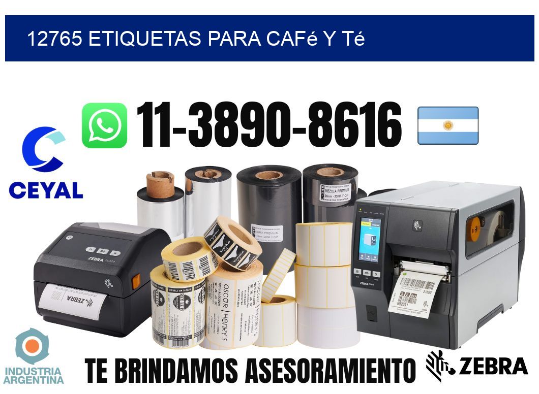 12765 Etiquetas para café y té