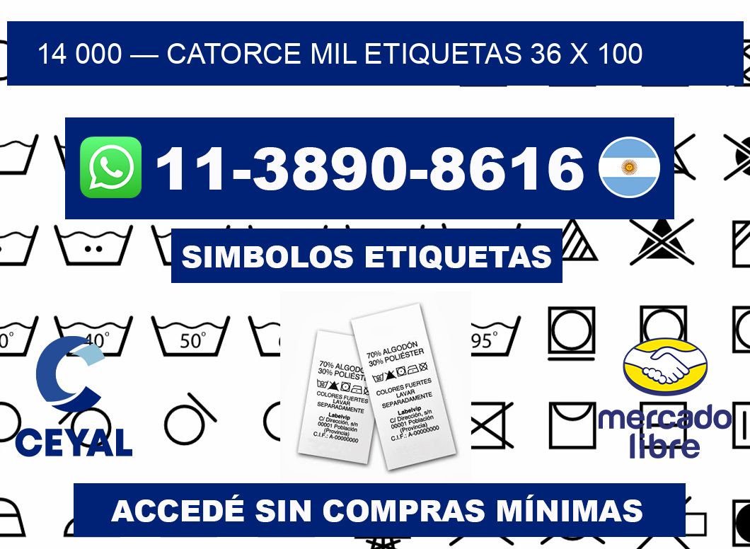 14 000 — catorce mil etiquetas 36 x 100