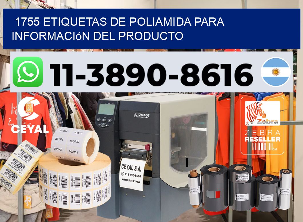 1755 Etiquetas de poliamida para información del producto