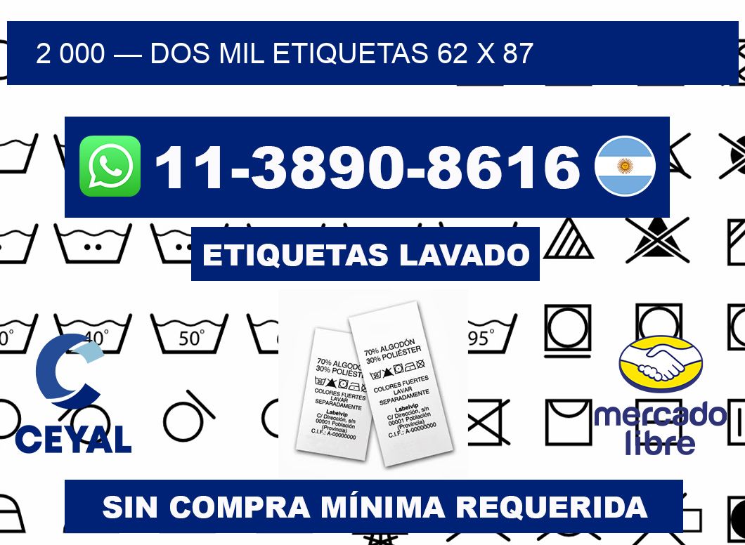 2 000 — dos mil etiquetas 62 x 87