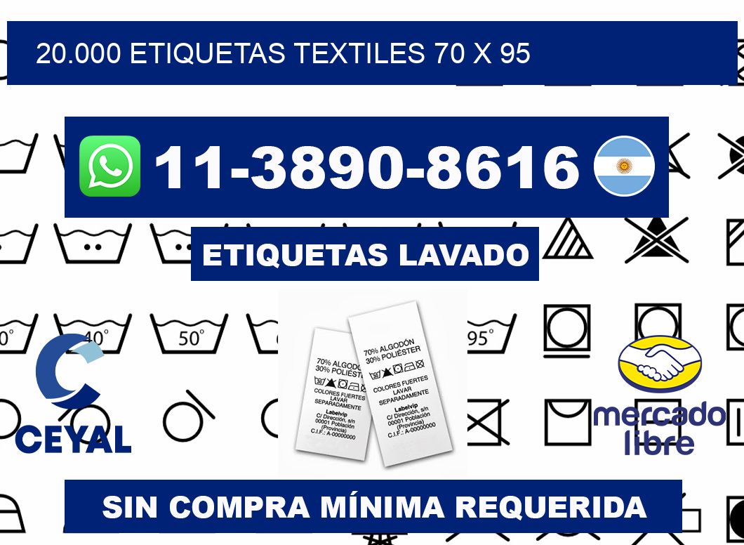 20.000 ETIQUETAS TEXTILES 70 x 95
