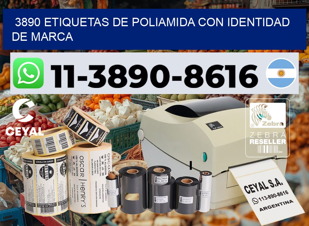 3890 Etiquetas de poliamida con identidad de marca