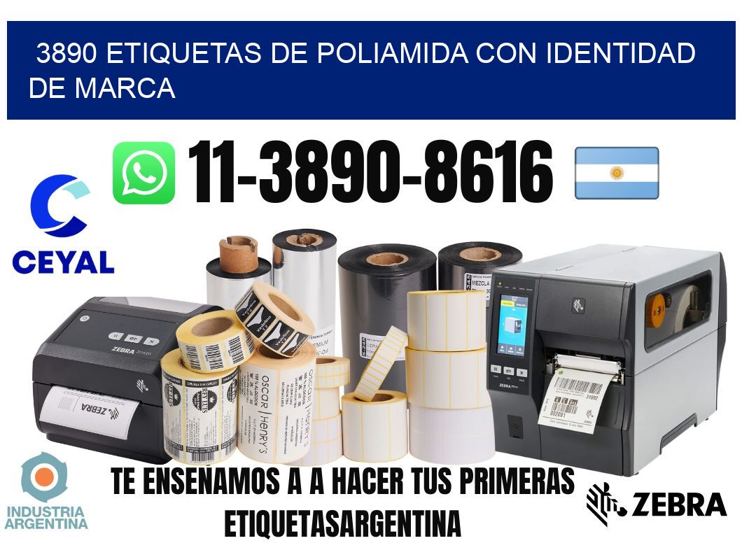 3890 Etiquetas de poliamida con identidad de marca