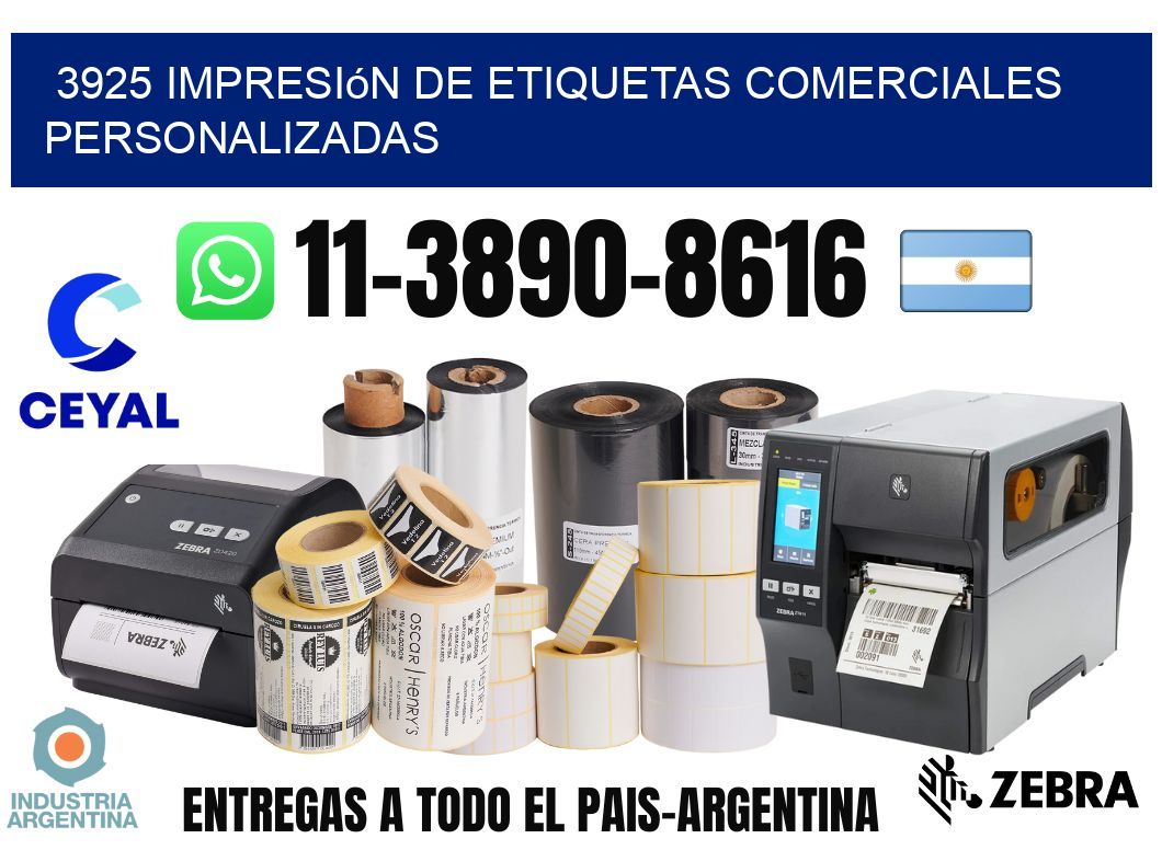 3925 Impresión de etiquetas comerciales personalizadas