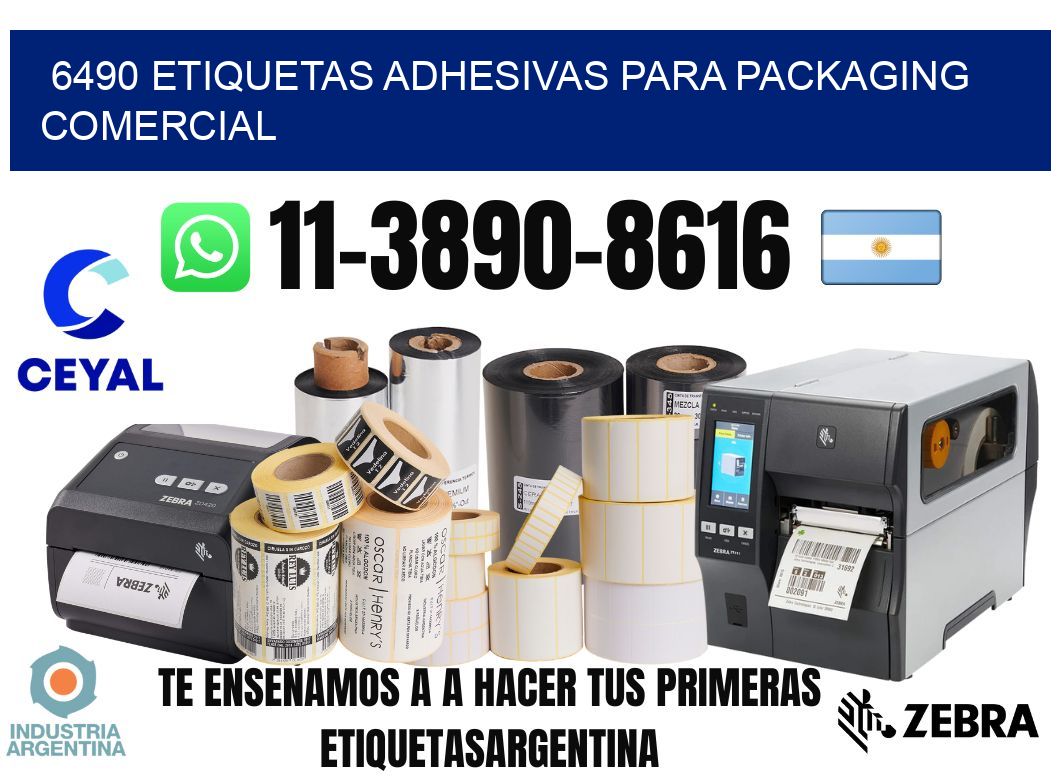 6490 Etiquetas adhesivas para packaging comercial