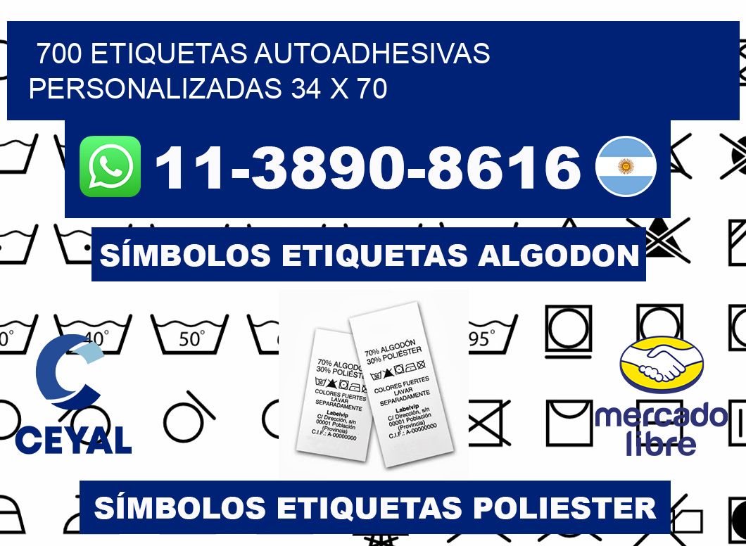 700 Etiquetas autoadhesivas personalizadas 34 x 70