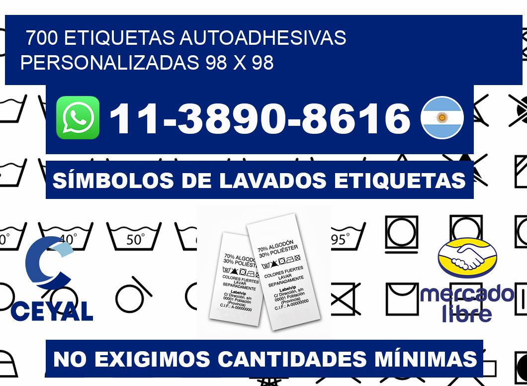 700 Etiquetas autoadhesivas personalizadas 98 x 98