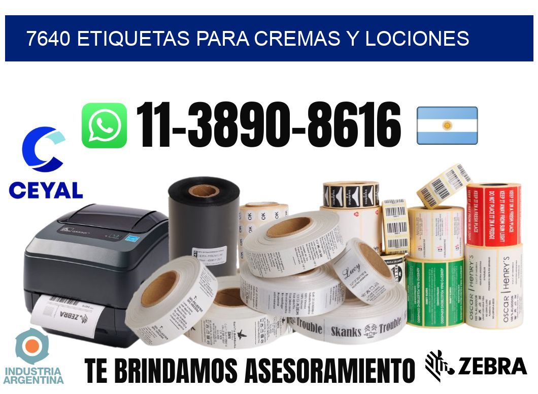 7640 Etiquetas para cremas y lociones