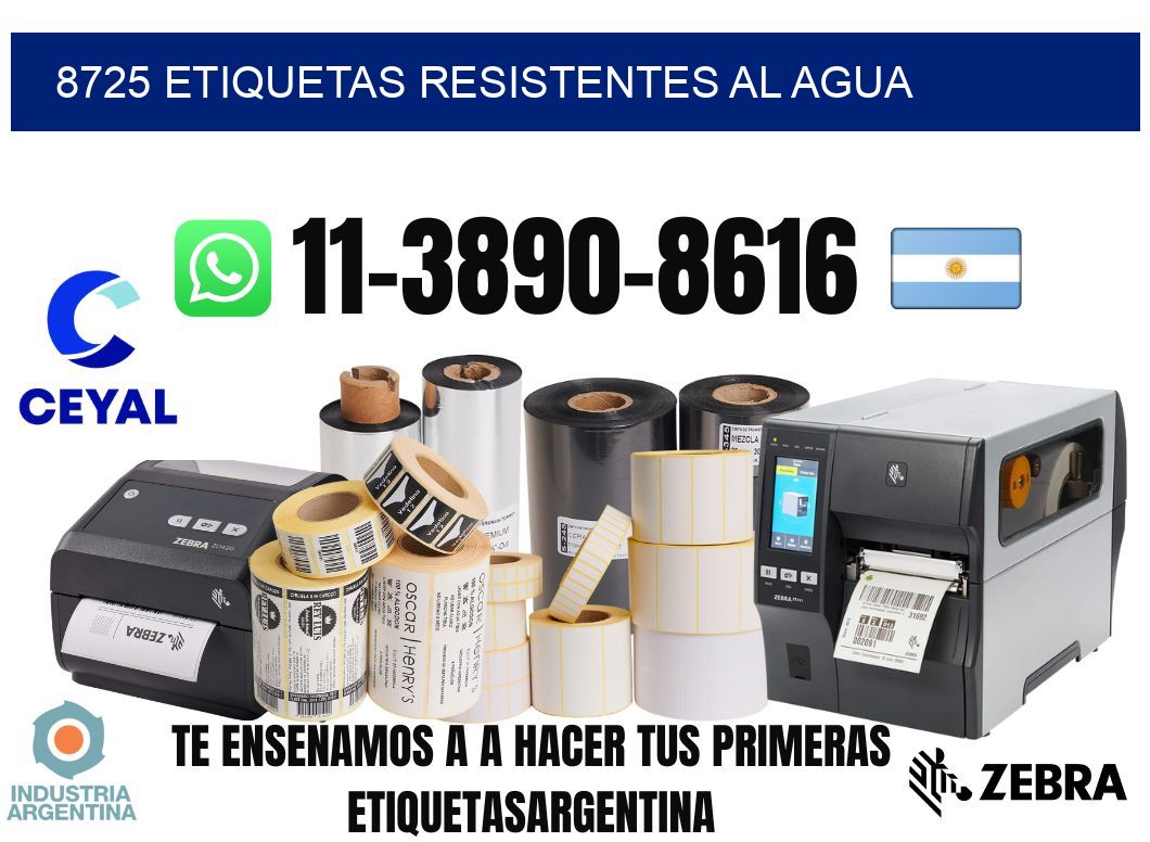8725 Etiquetas resistentes al agua