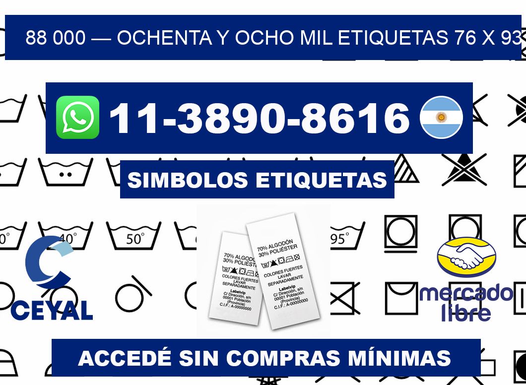 88 000 — ochenta y ocho mil etiquetas 76 x 93