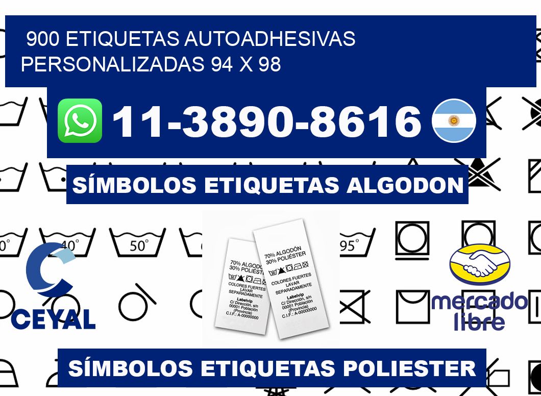 900 Etiquetas autoadhesivas personalizadas 94 x 98