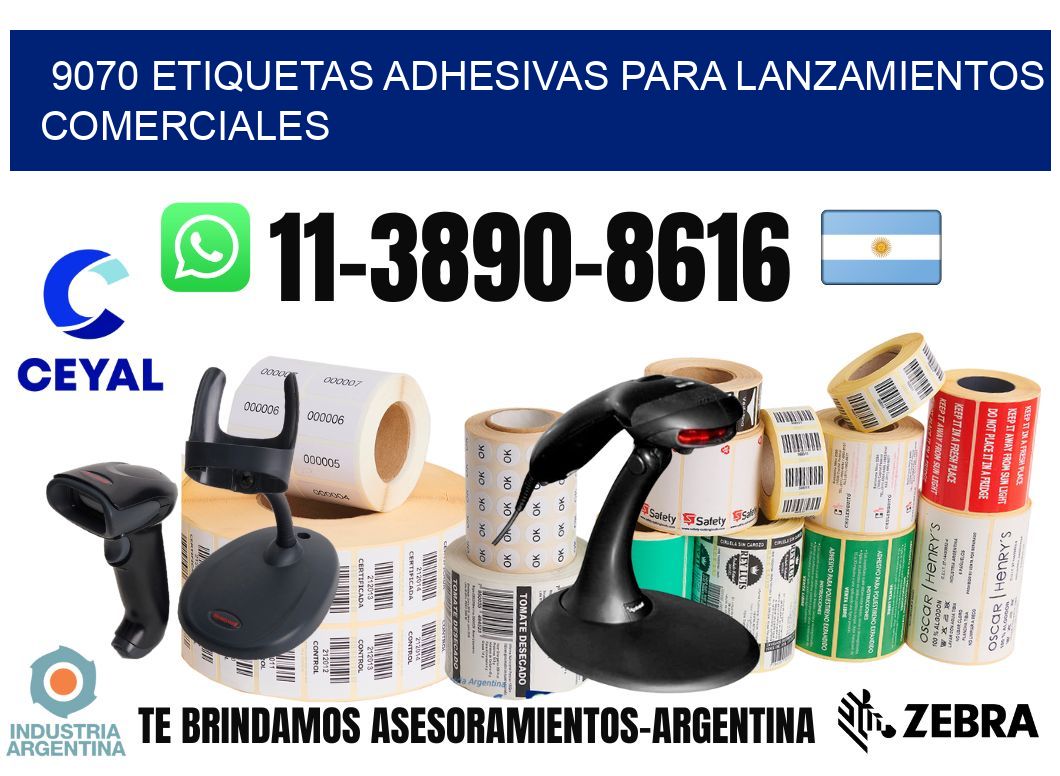 9070 Etiquetas adhesivas para lanzamientos comerciales