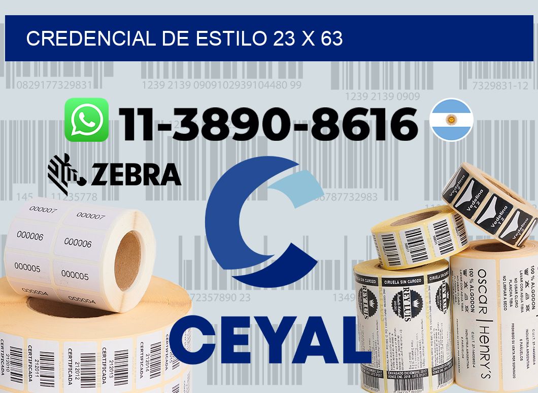 Credencial de estilo 23 x 63