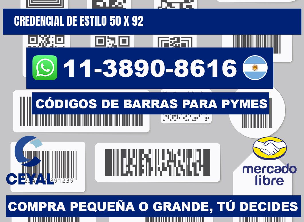 Credencial de estilo 50 x 92