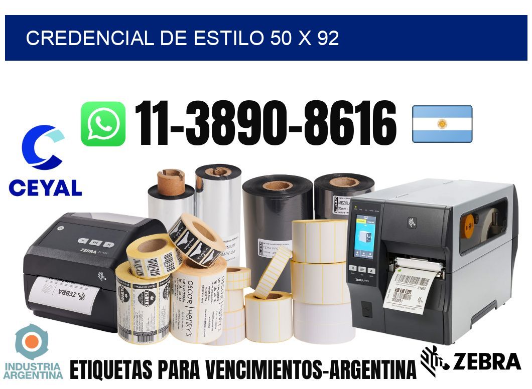 Credencial de estilo 50 x 92