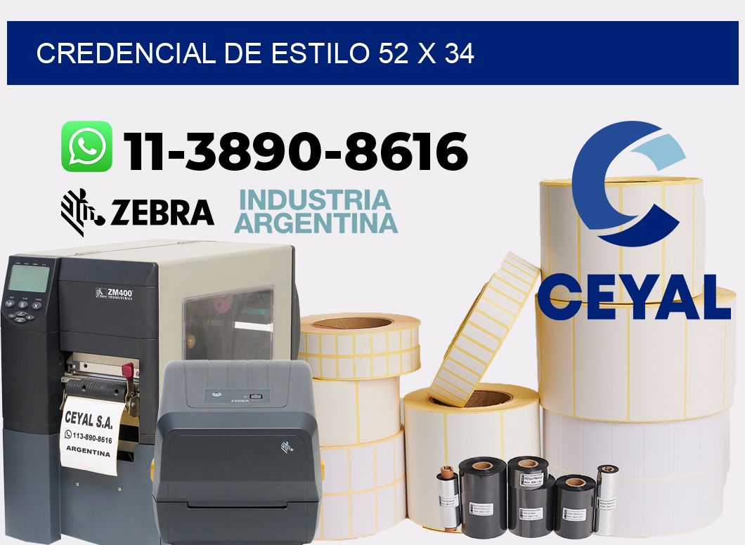 Credencial de estilo 52 x 34