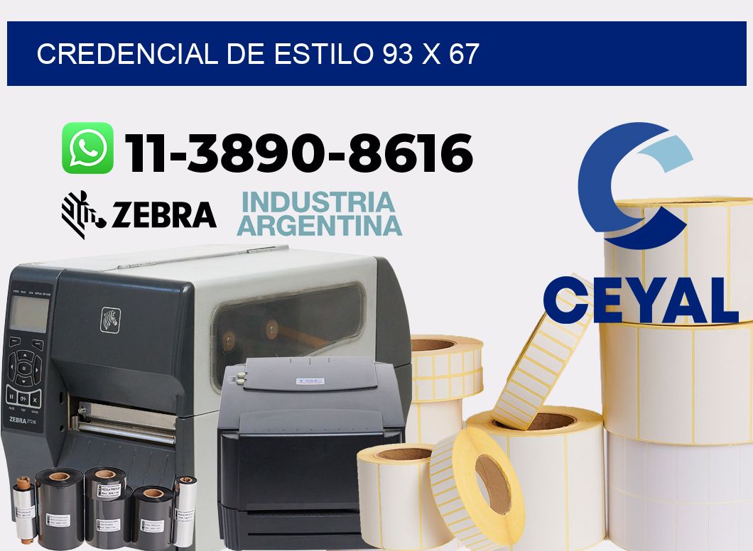 Credencial de estilo 93 x 67