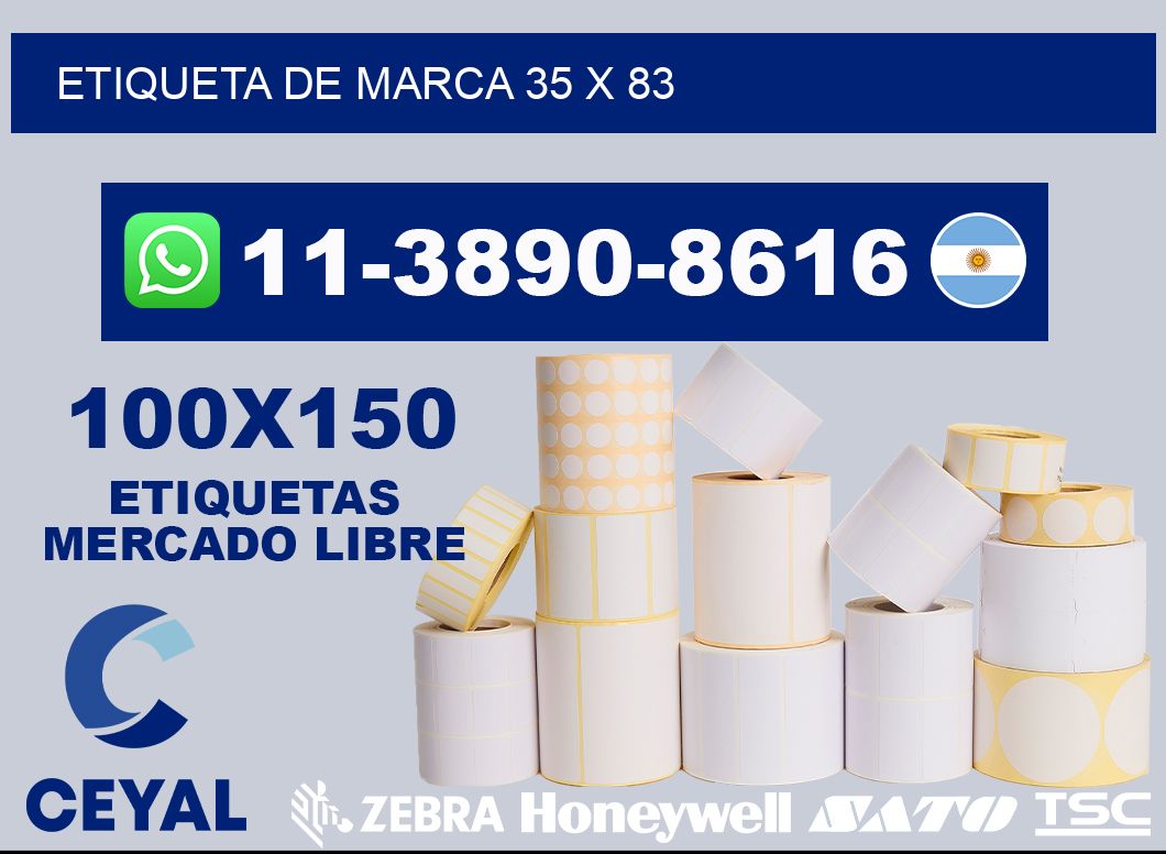 Etiqueta de marca 35 x 83