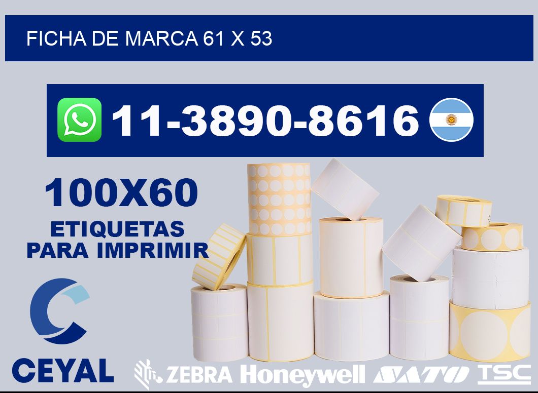 Ficha de marca 61 x 53