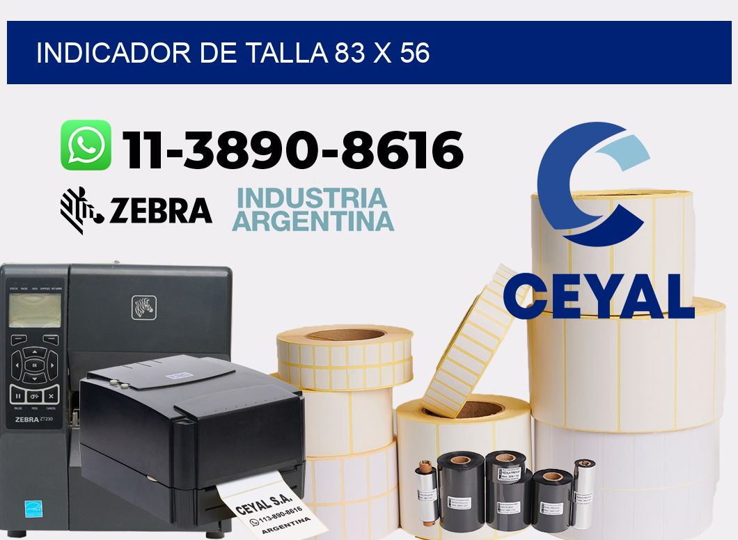 Indicador de talla 83 x 56