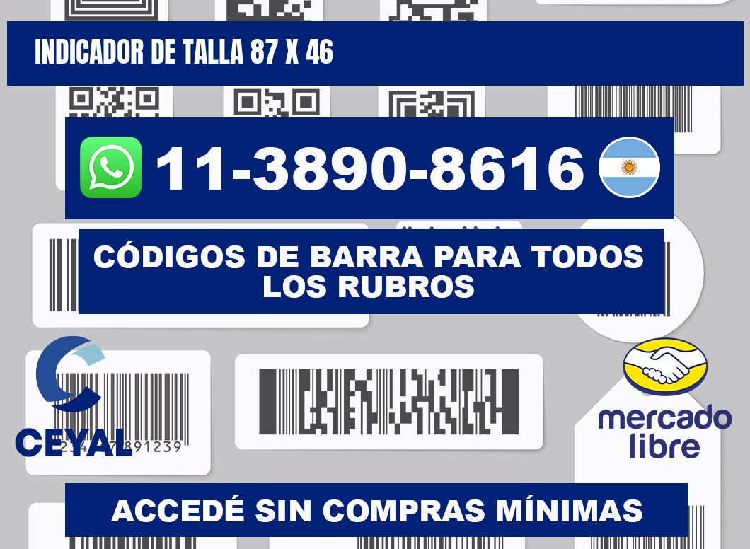 Indicador de talla 87 x 46