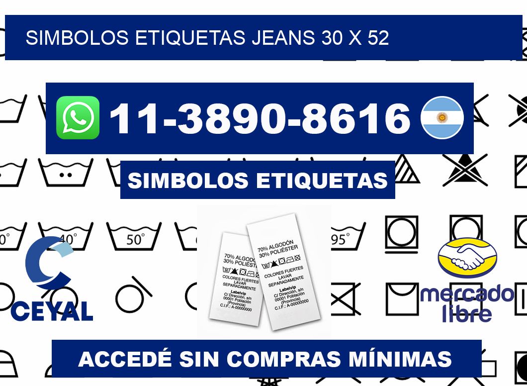 SIMBOLOS ETIQUETAS JEANS 30 x 52