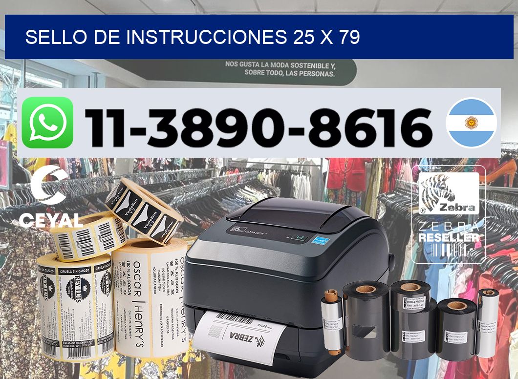 Sello de instrucciones 25 x 79