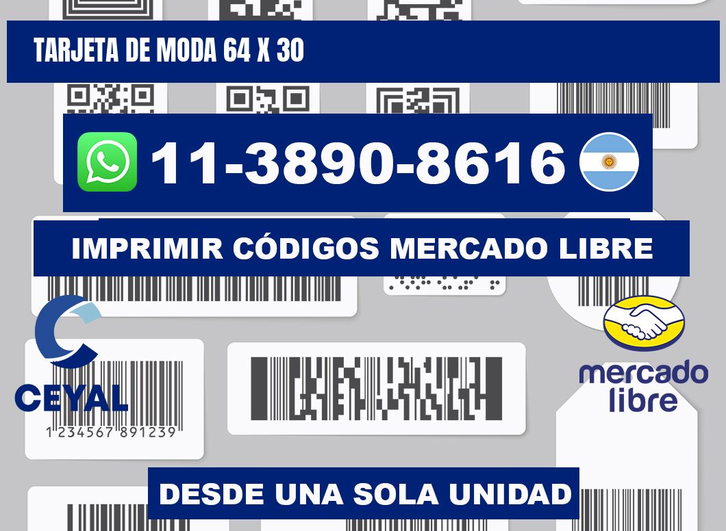 Tarjeta de moda 64 x 30