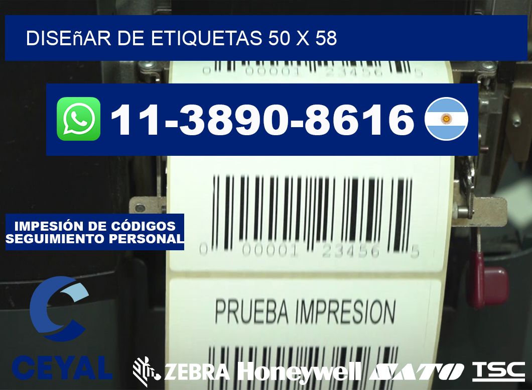 diseñar de etiquetas 50 x 58