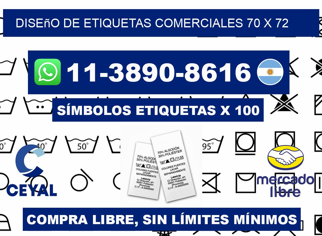 diseño de etiquetas comerciales 70 x 72