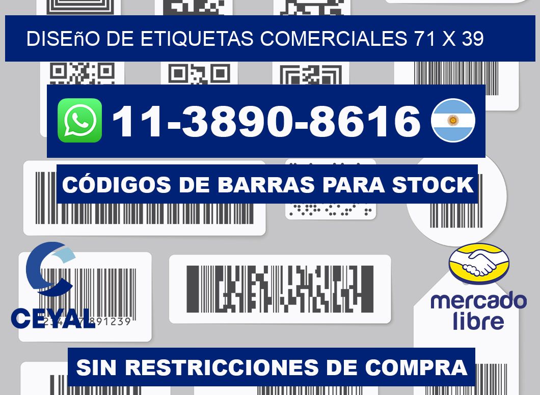 diseño de etiquetas comerciales 71 x 39