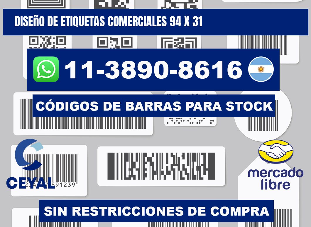 diseño de etiquetas comerciales 94 x 31