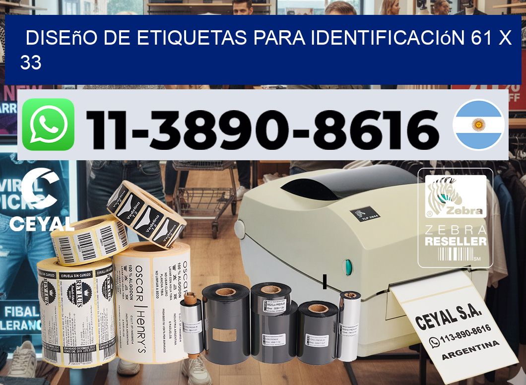 diseño de etiquetas para identificación 61 x 33