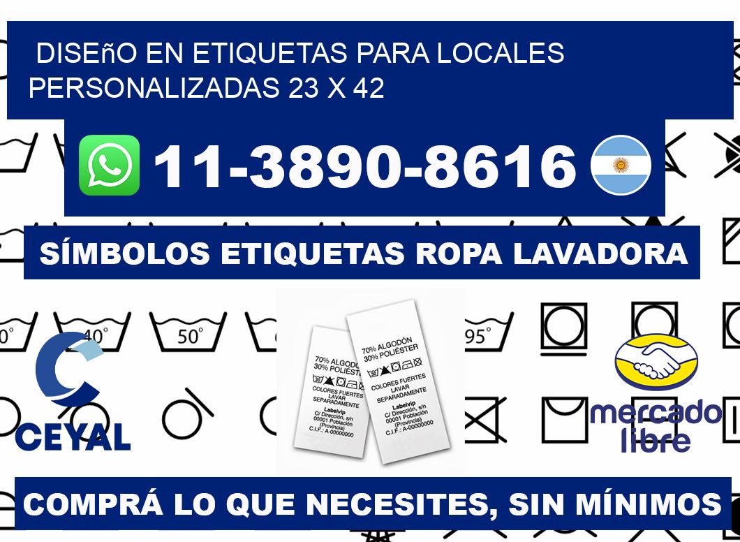 diseño en etiquetas para locales personalizadas 23 x 42