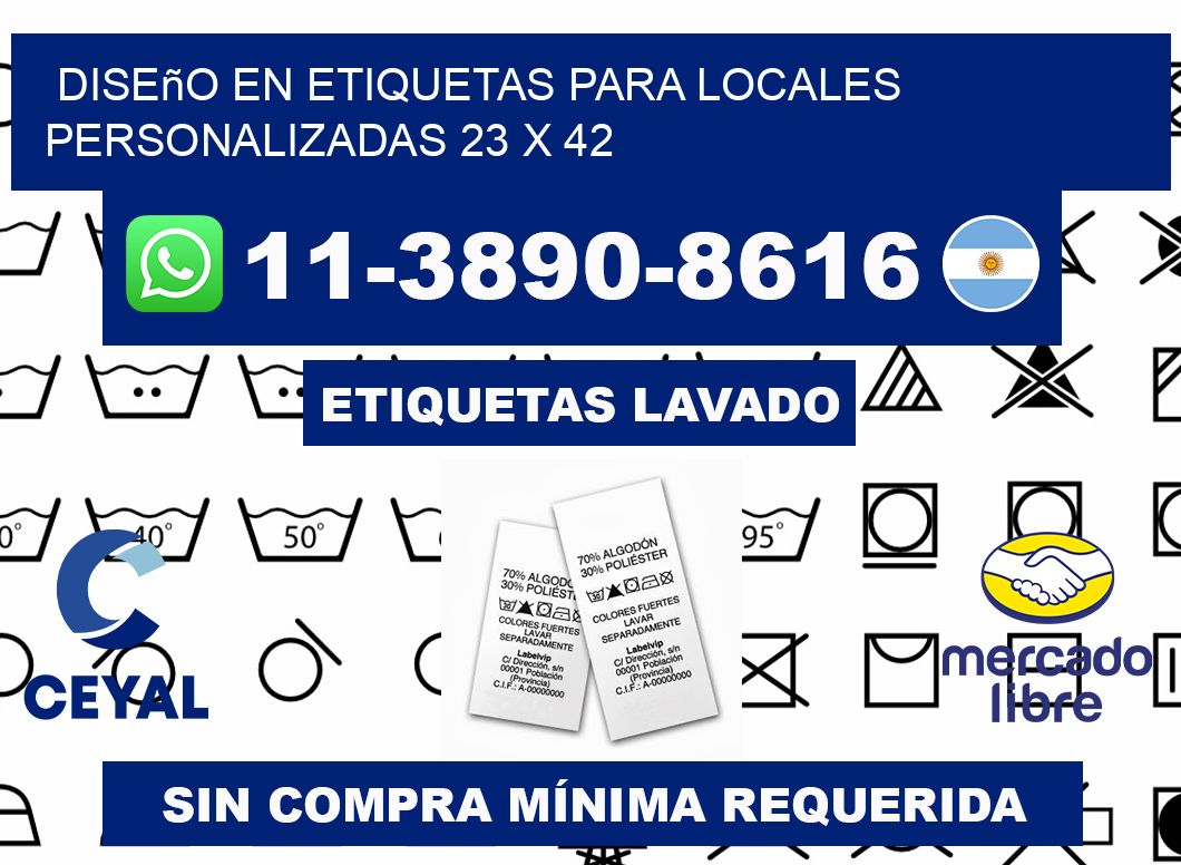 diseño en etiquetas para locales personalizadas 23 x 42