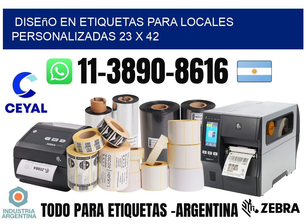 diseño en etiquetas para locales personalizadas 23 x 42