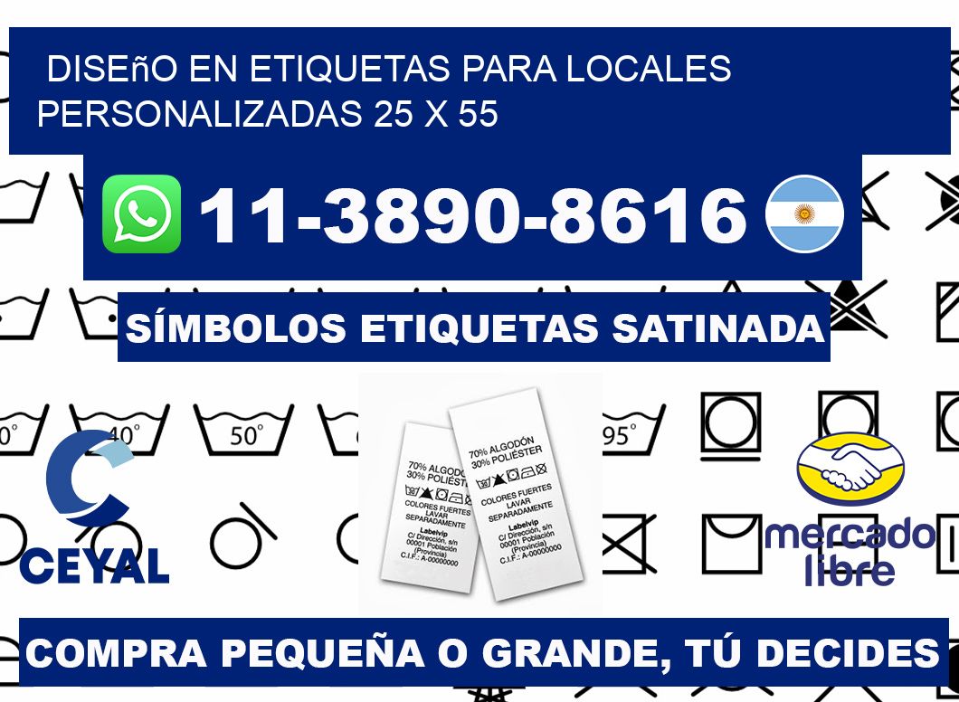 diseño en etiquetas para locales personalizadas 25 x 55