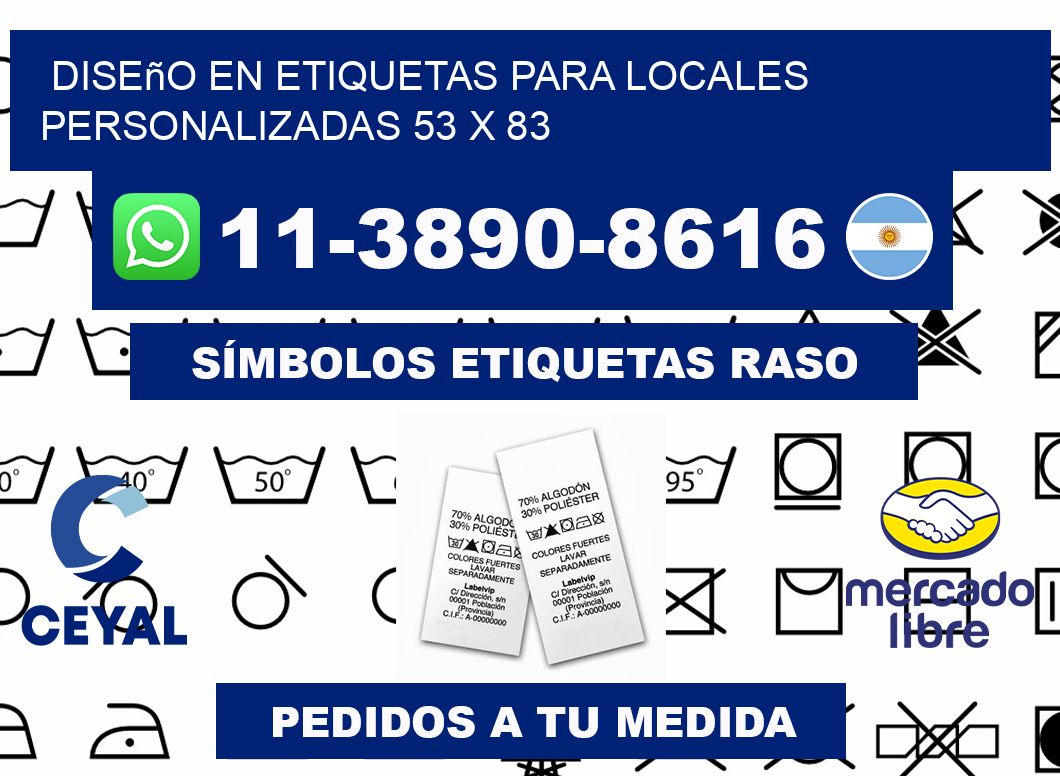 diseño en etiquetas para locales personalizadas 53 x 83