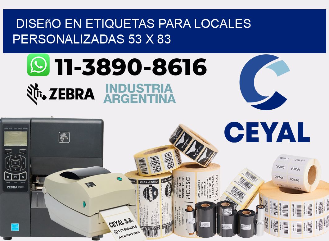 diseño en etiquetas para locales personalizadas 53 x 83