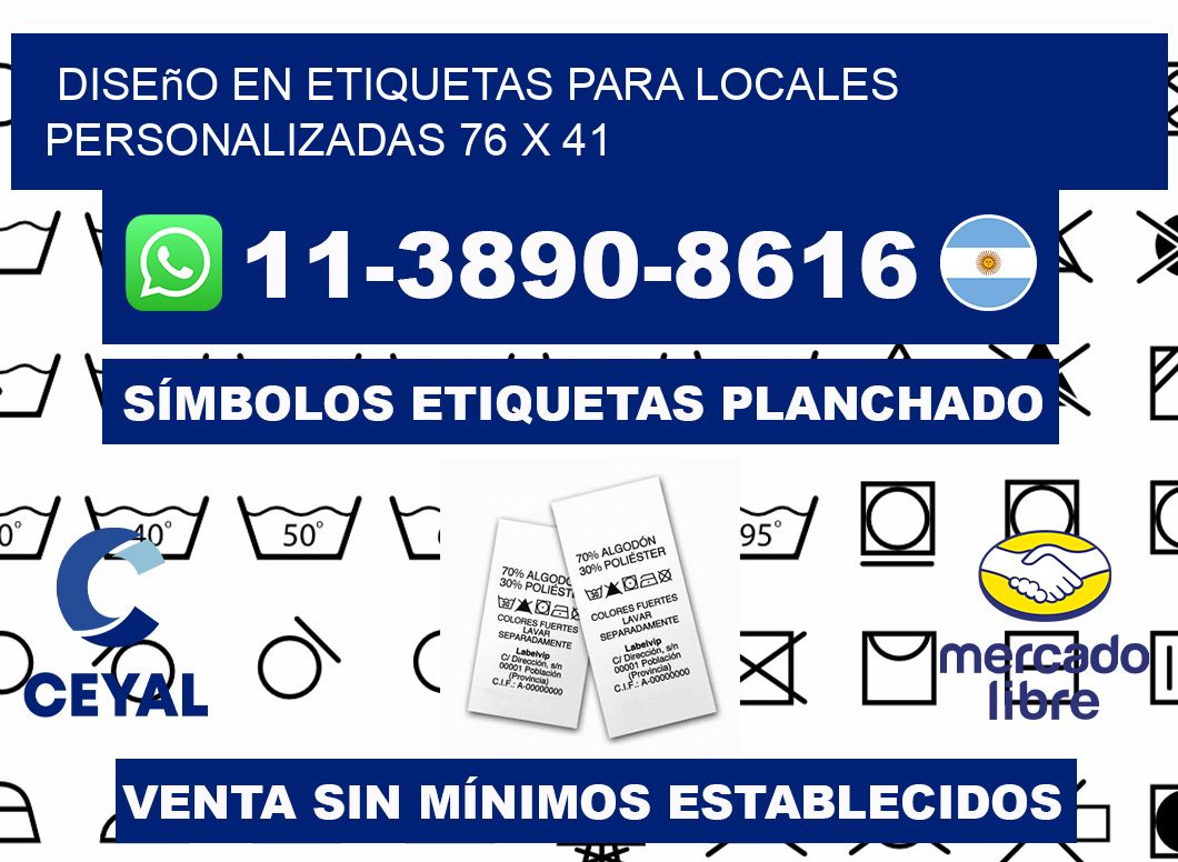 diseño en etiquetas para locales personalizadas 76 x 41