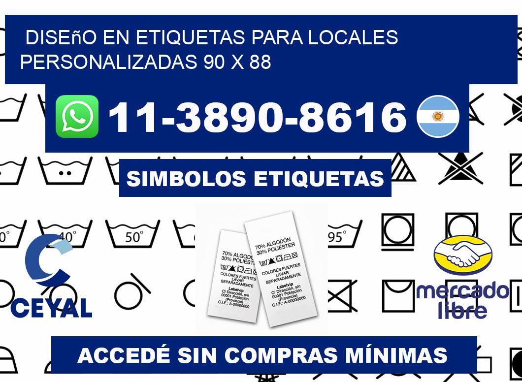 diseño en etiquetas para locales personalizadas 90 x 88