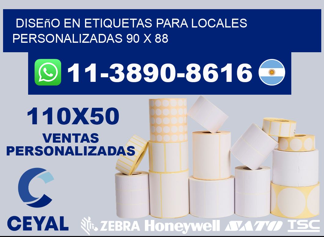 diseño en etiquetas para locales personalizadas 90 x 88