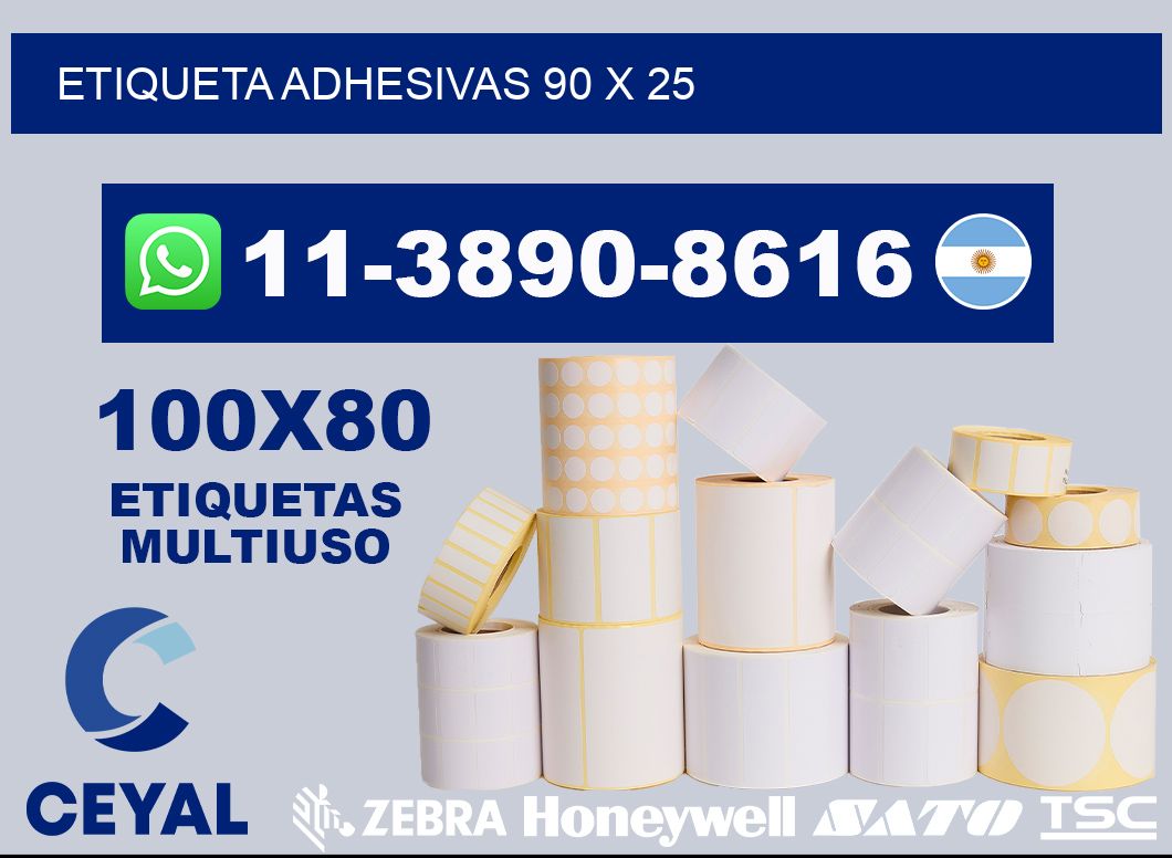 etiqueta adhesivas 90 x 25