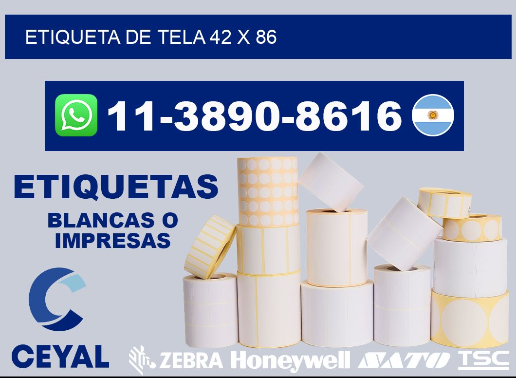 etiqueta de tela 42 x 86