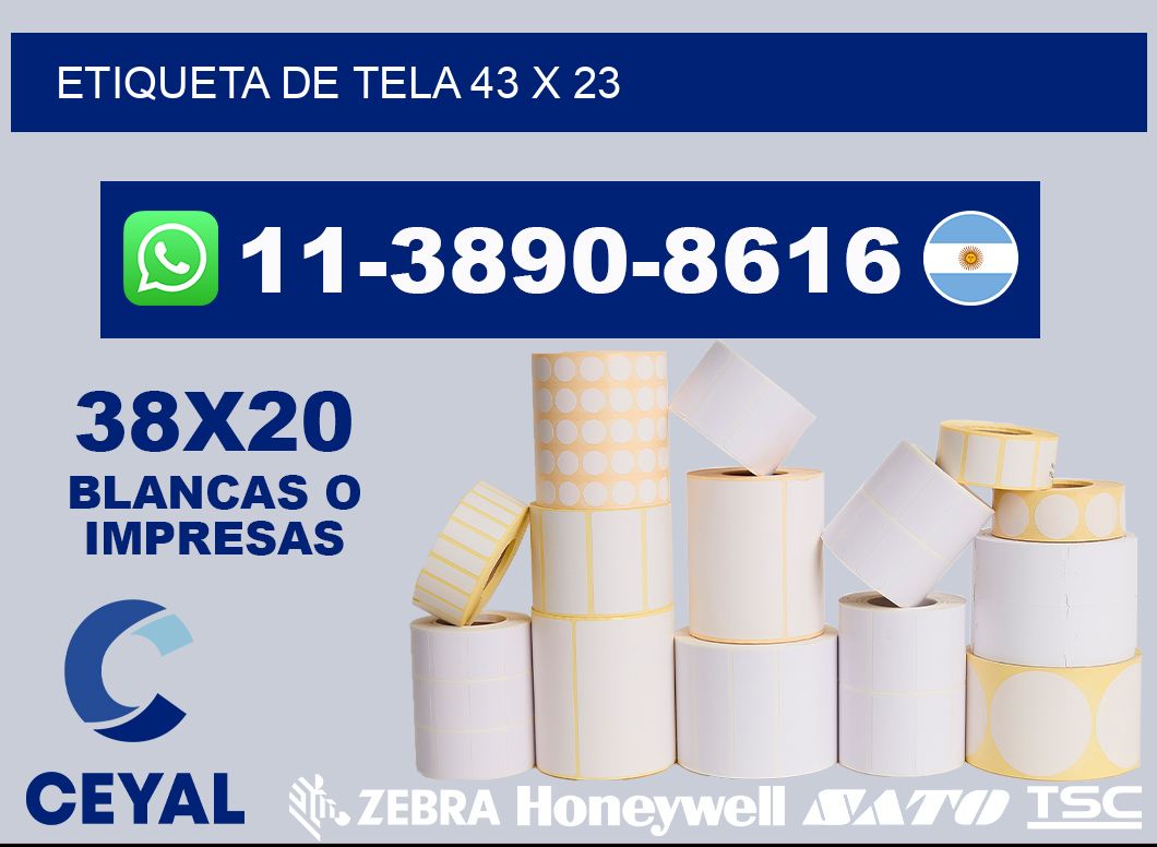 etiqueta de tela 43 x 23